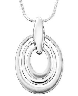 Giani Bernini Sterling Silver Pendant, Triple Oval Satin Polished   Necklaces   Jewelry & Watches