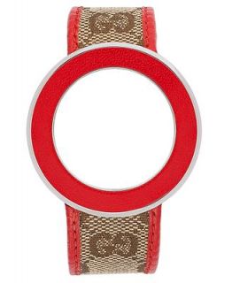 Gucci Watch Strap and Bezel, Womens Swiss U Play GG Fabric and Red Leather Strap 35mm YFA50037   Watches   Jewelry & Watches