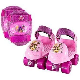 Disney Princess Kid's Rollerskate with Knee Pads, Junior Size 6 12 : Skateboards : Sports & Outdoors