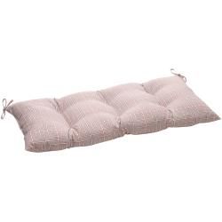 Pillow Perfect Grey/ Orange Geometric Tufted Outdoor Loveseat Cushion Pillow Perfect Outdoor Cushions & Pillows
