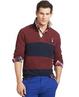 Izod Shirt, Long Sleeve Striped Rugby Polo   Polos   Men