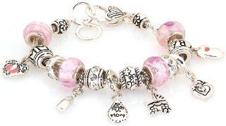 Royal Diamond Designer Style Mom Fashion Designer Baby Mother Charm Light Pink Bracelet: Snake Charm Bracelets: Jewelry