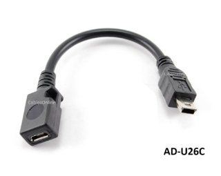 CablesOnline 5" USB Micro B Female to USB Mini B Male Adapter Cable, (AD U26C): Cell Phones & Accessories