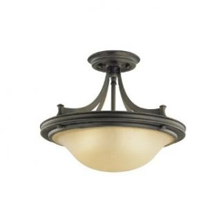 Murray Feiss SF195ORB Pub 3 Light Wrought Iron Semi Flush Ceiling Fixture, Oil Rubbed Bronze   Ceiling Pendant Fixtures  