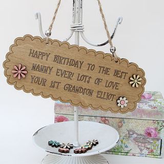 personalised birthday message sign by neltempo