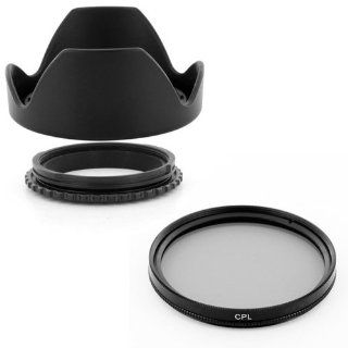 58mm Reversible Lens Hood + CPL Filter for Canon EF S 18 55mm DSLR Camera : Camera & Photo