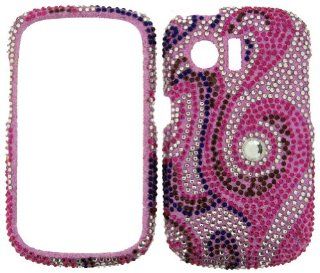 For Huawei Pinnacle M635 Pink Swirl Stone Crystal Stones Case Accessories Cell Phones & Accessories