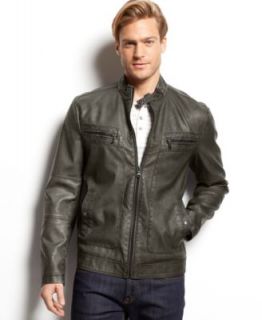 Kenneth Cole Reaction Perforated Pleather Jacket   Coats & Jackets   Men