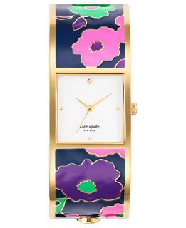 kate spade new york Watch, Womens Delacorte Floral Enamel and Gold Tone Stainless Steel Bangle Bracelet 25mm 1YRU0213   Watches   Jewelry & Watches