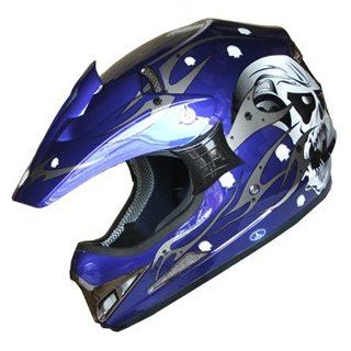 ATV Motocross Adult DOT Helmet 181 skull Blue Size XLarge : Bike Helmets : Sports & Outdoors