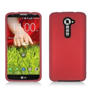 For LG G2 VS980 Verizon Rubberized Hard Protector Cover Case with Stylus Pen and ApexGears Phone Bag (Red): Cell Phones & Accessories