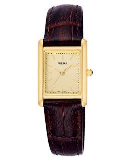 Pulsar Watch, Womens Brown Leather Strap PTC386   Watches   Jewelry & Watches