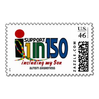 I Support 1 In 150 & My Son AUTISM AWARENESS Stamp