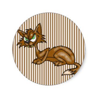 Cartoon Brown Alley Cat Sticker