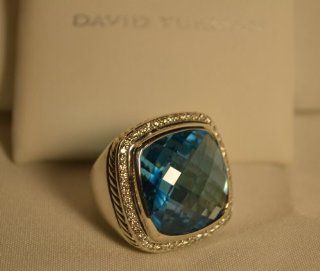 David Yurman Blue Topaz Diamond Ring, Size 6 Silver 925 : Other Products : Everything Else