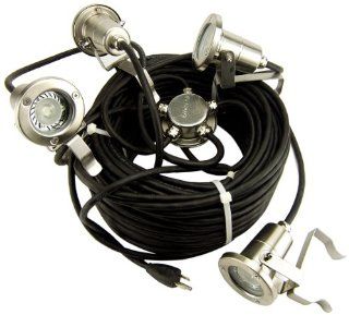 Outdoor Water Solutions FTN0078 4 Light LED 110V Set with 175 Feet Lighting Cord  Outdoor Fountains  Patio, Lawn & Garden