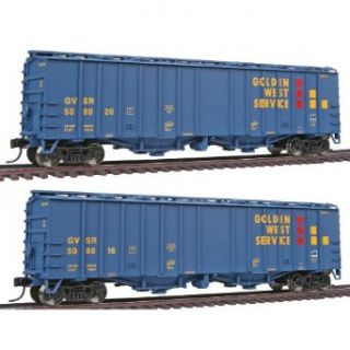 Walthers HO Scale Gold Line&#8482 50' Airslide&#174 Covered Hopper Limited Run 2 Pack Assembled Golden West #508016 & 508020 (blue, yellow, red): Toys & Games