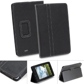 GreatShield TOME Series Slim Fit Leather Case Folio Cover with Stand for ASUS MeMO Pad 7 ME172V Tablet (Black): Computers & Accessories