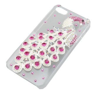 Rose Luxurious Rhinestone Crystal Hard Case Bling Beautiful Pearl Peacock Princess Cover Skin For iPhone 5 5S: Cell Phones & Accessories