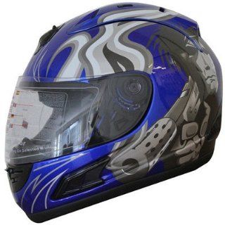 Motorcycle Helmet DOT Full Face sports Bike Helmet 508_172 (XL, Blue): Automotive