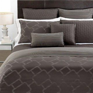 Hotel Collection Bedding, Gridwork Graphite King Duvet Cover  