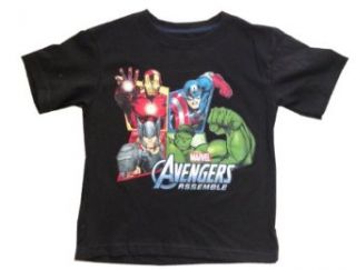 AVENGERS   Marvel Avengers Assemble!   Captain America, Hulk, Thor, Iron Man   Captain America, Hulk, Iron Man   Adorable Black Toddler / Youth T shirt   size 7T: Clothing
