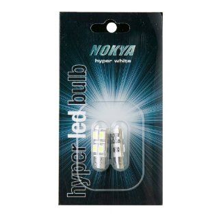 Nokya 168, 194 SMD LED 6000K Single Side Light Bulbs   Resister on bulb installed; EURO Vehicles Error Free LEDs, 1 Side Direction (4X LED on one side), Twin Pack for 158, 161, 168, 184, 192, 193, 194, 558, 658, 2821, 2825, 5304, 5307, 12256, 12961 replace