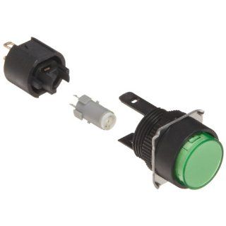 Omron M165 TG 5D Cylindrical Indicator Display and Socket, Solder Terminal, IP65 Oil Resistant, 16mm Diameter, Incandescent Lighted, Round, Green, 5 VAC/VDC Rated Voltage: Industrial & Scientific