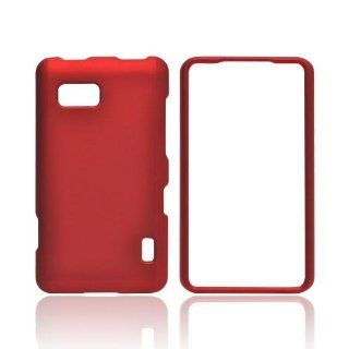 Red LG Ls860 Cayenne Rubberized Hard Plastic Snap On Shell Case Cover: Cell Phones & Accessories