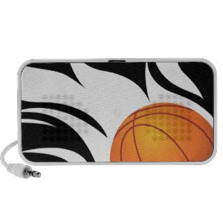 Flaming Basketball Black and White Speaker