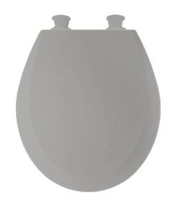 Bemis 500EC162 Molded Wood Round Toilet Seat With Easy Clean and Change Hinge, Silver