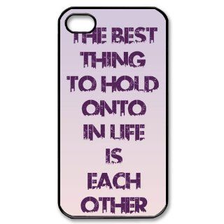 Audrey Hepburn Quote Plastic Case/Cover FOR Apple iPhone 4/4s, Hard Case Black/White: Cell Phones & Accessories