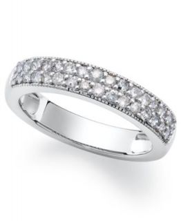 Diamond Ring, Sterling Silver Diamond Crossover Ring (1/4 ct. t.w.)   Rings   Jewelry & Watches