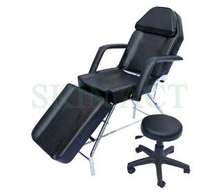 Basic Facial Chair with Free Stool, Facial Bed, Massage Table (black) : Decline Chair : Beauty