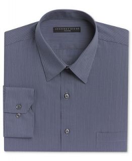 Geoffrey Beene Dress Shirt, Fitted Dark Grey and White Stripe Long Sleeve Shirt   Dress Shirts   Men