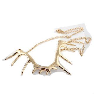 new arrival golden metal deer necklace, bubble bib NECKLACE(wiipu B154): Y Shaped Necklaces: Jewelry