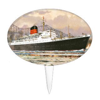 Passenger Steamship   Vintage Ocean Liner Cake Topper