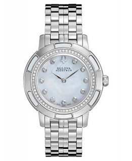 Bulova Accutron Watch, Womens Swiss Pemberton Diamond (1/4 ct. t.w.) Stainless Steel Bracelet 32mm 63R138   Watches   Jewelry & Watches