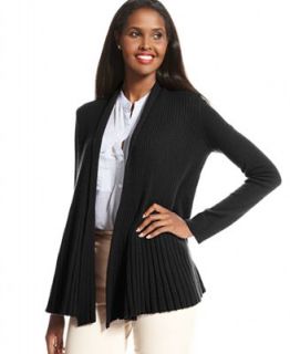 Charter Club Petite Sweater, Long Sleeve Ribbed Open Front Cashmere Cardigan   Sweaters   Women