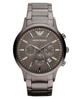 Emporio Armani Watch, Chronograph Gunmetal Tone Stainless Steel Bracelet 43mm AR2454   Watches   Jewelry & Watches