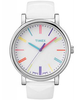 Timex Watch, Womens Premium Originals Classic White Patent Leather Strap 38mm T2N791AB   Watches   Jewelry & Watches