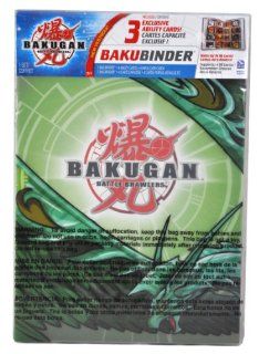 Cartoon Network TV Series "Bakugan Battle Brawler" Cards Holder   Ventus Green BAKUBINDER with 4 Ability Cards (3 Exclusive) and 4 Metal Gate Cards (Binder Holds up to 96 Cards): Toys & Games