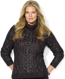 Lauren Ralph Lauren Plus Size Long Sleeve Ribbed Turtleneck Sweater   Sweaters   Plus Sizes