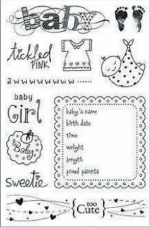 Baby Girl Clear Unmounted Rubber Stamp Set (CL145)