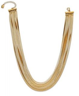 Lauren Ralph Lauren14k Gold Plated Multi Row Snake Chain Necklace   Fashion Jewelry   Jewelry & Watches