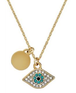 Juicy Couture Necklace, Gold Tone Evil Eye Pendant Necklace   Fashion Jewelry   Jewelry & Watches
