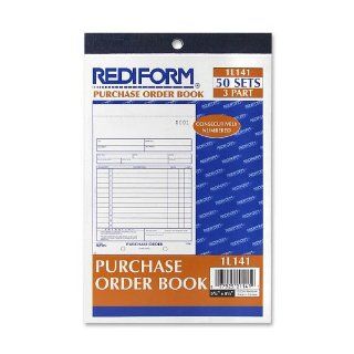 Rediform Purchase Order Book, 3 Part, Carbonless, 5.5 x 7.875 Inches, 50 Forms (1L141)  Calculator And Cash Register Paper 