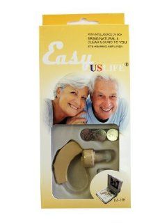 EZ 138 Hearing Amplifier, Behind The Ear, Gain Level: 385dB, 100% discreet invisible , Easy To Use, Clear Sound, Fit Both Ears, 6 sound channels, with 3 ear buds (Large , Medium and Small) to fit most customers. New flexible tube best fit over ear. Three 