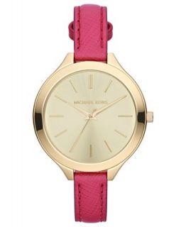 Michael Kors Womens Slim Runway Pink Leather Strap Watch 42mm MK2298   Watches   Jewelry & Watches