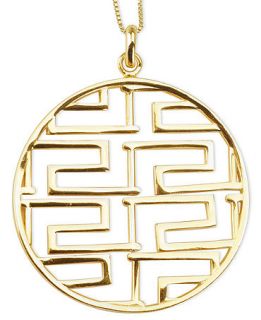 SIS by Simone I Smith 18k Gold over Sterling Silver Necklace, Greek Key Design Pendant   Necklaces   Jewelry & Watches